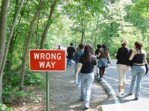 wrong way